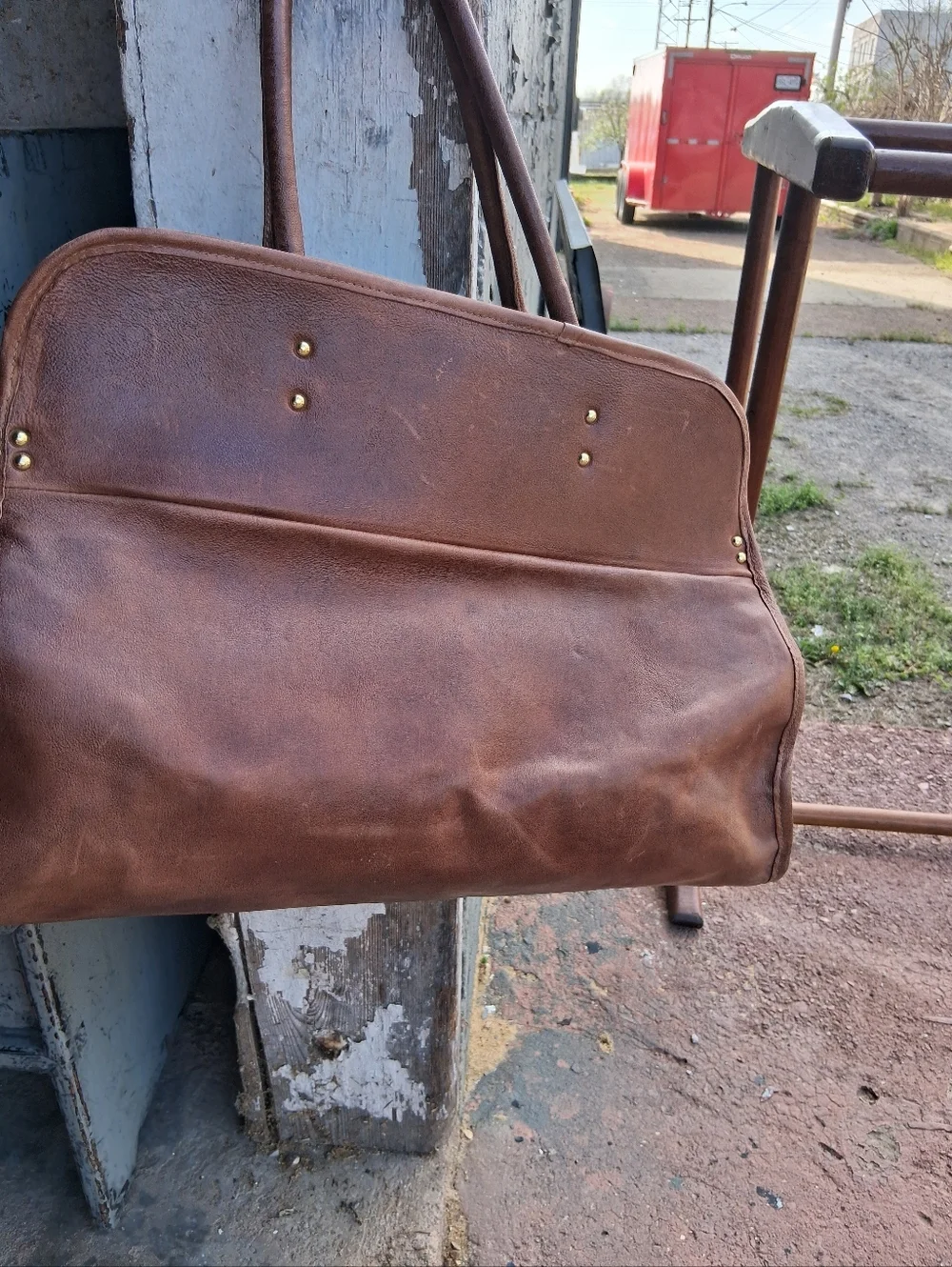 Brown Leather A.S.98 Tote Bag, Unisex